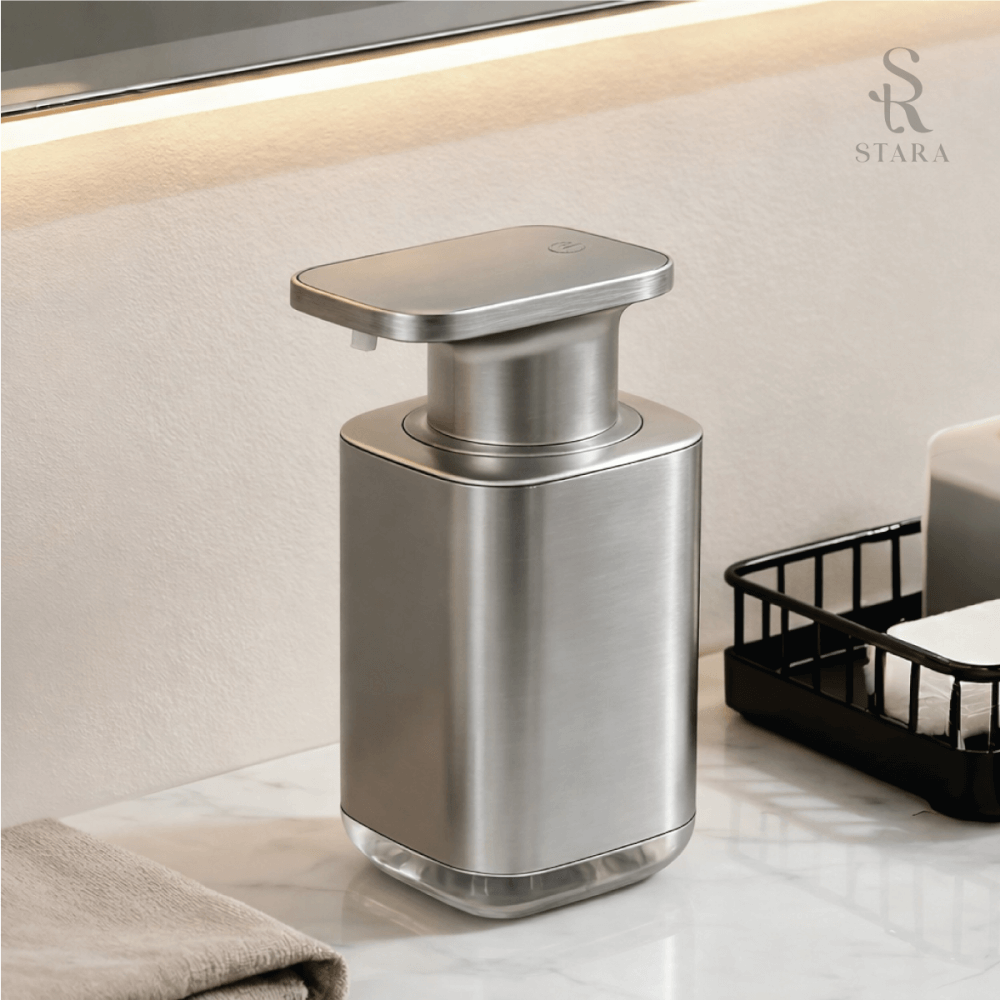 เครื่องจ่ายสบู่โฟมอัตโนมัติ STARA รุ่น MATTE STAINLESS TOUCHLESS ปรับได้3ระดับ ชาร์จUSB-C กันน้ำ